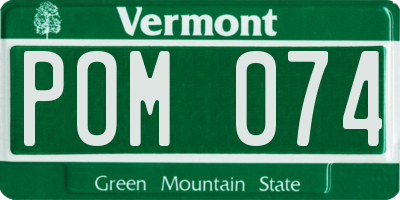 VT license plate POM074