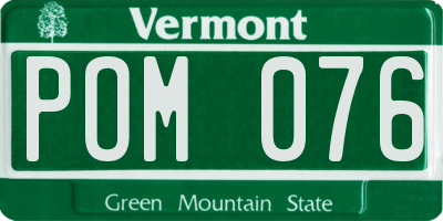VT license plate POM076