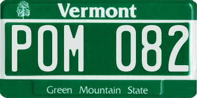 VT license plate POM082