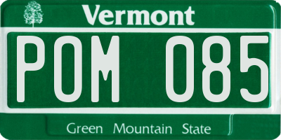 VT license plate POM085