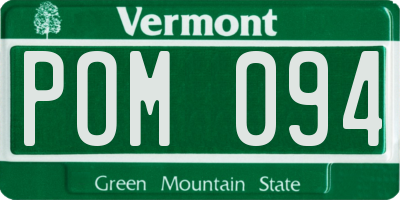 VT license plate POM094