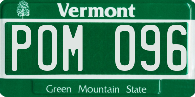VT license plate POM096