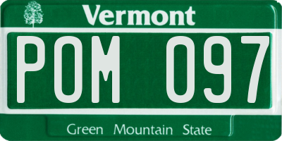 VT license plate POM097