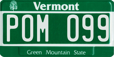 VT license plate POM099