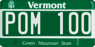 VT license plate POM100