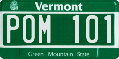 VT license plate POM101
