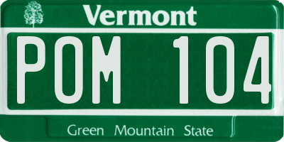 VT license plate POM104