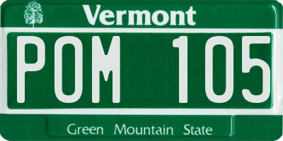 VT license plate POM105