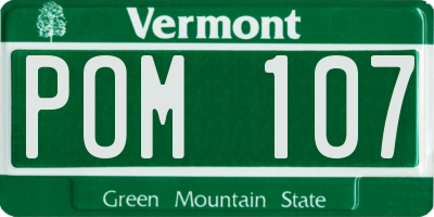 VT license plate POM107