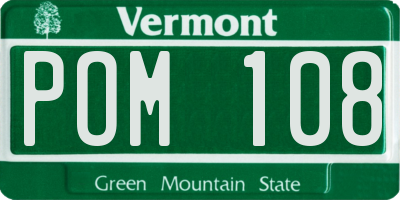 VT license plate POM108