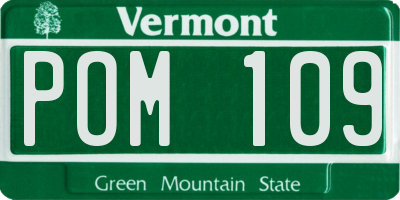VT license plate POM109