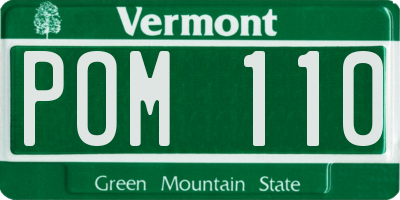 VT license plate POM110
