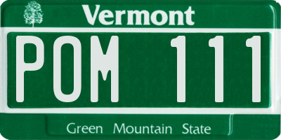 VT license plate POM111