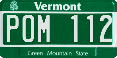 VT license plate POM112