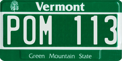 VT license plate POM113