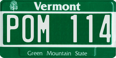 VT license plate POM114