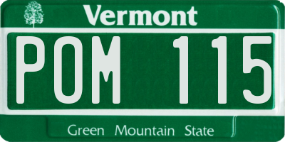VT license plate POM115