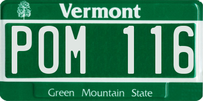 VT license plate POM116