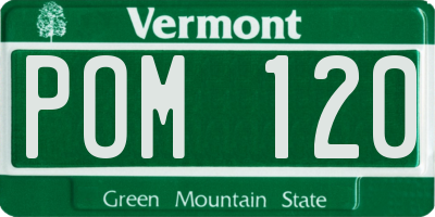 VT license plate POM120