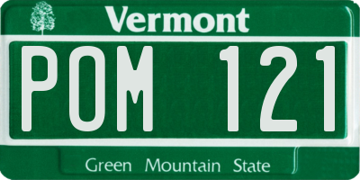 VT license plate POM121