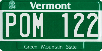 VT license plate POM122