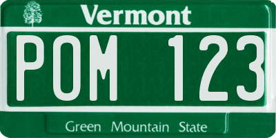 VT license plate POM123