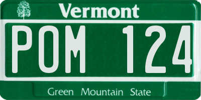 VT license plate POM124