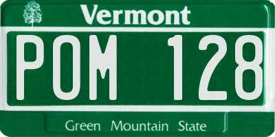VT license plate POM128