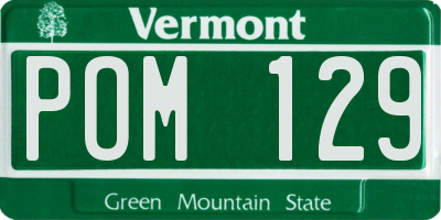 VT license plate POM129