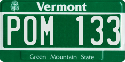 VT license plate POM133