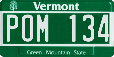 VT license plate POM134