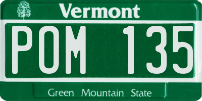 VT license plate POM135
