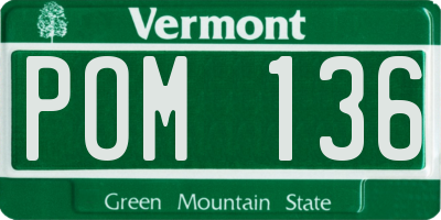 VT license plate POM136