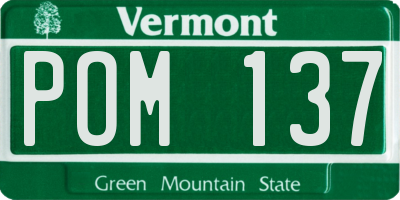 VT license plate POM137