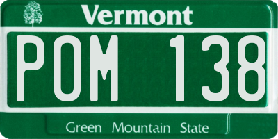 VT license plate POM138