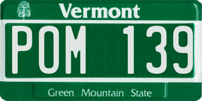 VT license plate POM139