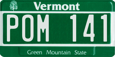 VT license plate POM141