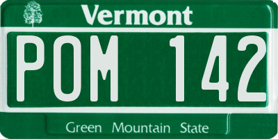 VT license plate POM142
