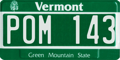 VT license plate POM143