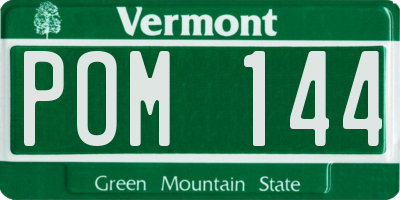 VT license plate POM144