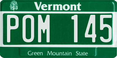 VT license plate POM145