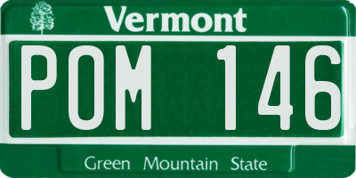 VT license plate POM146