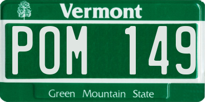 VT license plate POM149