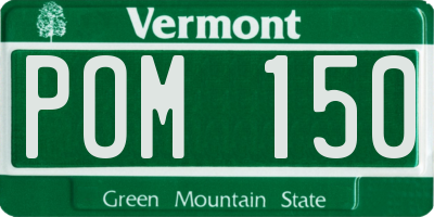 VT license plate POM150
