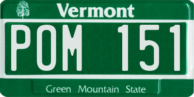 VT license plate POM151