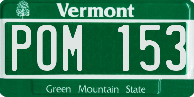 VT license plate POM153