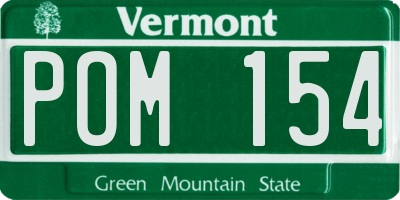 VT license plate POM154
