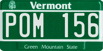 VT license plate POM156