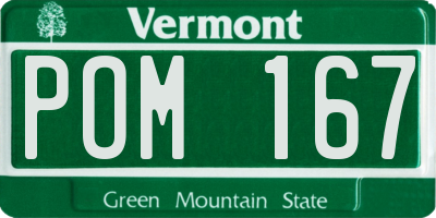 VT license plate POM167