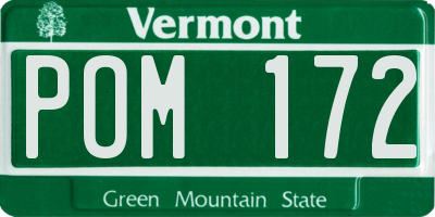 VT license plate POM172